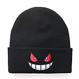 CazDopaM Quackity Cute Beanie Stickerei Anime - Elegant und warm, perfekt für Damen und Herren, Schwarz , 0 mois