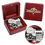 Sinzyo Kingdom Hearts Vintage Holz mechanische Spieluhr Geburtstag Geschenk Weihnachten Valentinstag (Holzbox mit rotem Thema)