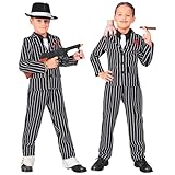 W WIDMANN MILANO Party Fashion - Kinderkostüm Gangster, Nadelstreifen Anzug, Verbrecher, Mafia Boss, Faschingskostüme