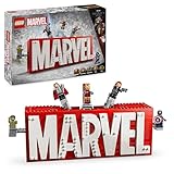 LEGO Marvel: Marvel Logo & Minifiguren - Sammlerstück inkl. Hulk, Thor, Iron Man, Black Widow und Captain America - Bauset mit Avengers Figuren - Geschenk für Jungen und Mädchen ab 12 Jahren 76313