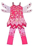 Lito Angels Mia and Me Kostüm Kleid Kinder Mädchen mit Flügel und Hose Verkleidung Cosplay Pink Größe Gr. 7-8 Jahre 128