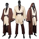 Horizoncos Jedi Kostüm Robe für Erwachsene, Obi Wan Kenobi, Kostüm, Kapuzenuniform, komplettes Set, Halloween, Cosplay, Umhang, Erwachsene, XL
