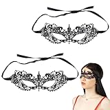 Lace Sexy Augenband, Venezianische Maske, Damen Spitze Maske, Sexy Masquerade Maske, Sexy Spitze Augenmaske Damen Spitze Maske, Augenband, Augenbinde, Augenmaske, Schwarz Fashion Augenmaske, 2 Stück