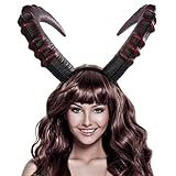 JSRHEEM Königin Hörner Kopfschmuck, Teufel Hörner Haarreifen, Halloween Stirnband, Halloween Kopfschmuck Damen für Kinder Erwachsene Karneval Halloween Party Kostüm Haarschmuck Stirnband