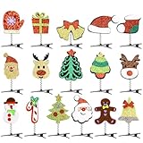Weihnachten Haarspangen Glitter, 16 Stück JUNEBRUSHS Weihnachts Haarschmuck Karikatur Haarclips Mädchen Kinder Haarklammern für Weihnachtsfeier Mädchen Haarclips Weihnachtsaccesoires