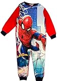 Spiderman Kinder All in One Jungen Mädchen Kinder Fleece Einteiler Schlafanzug Schlafanzug 2-10 Jahre, multi, 134
