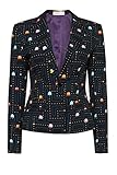 OppoSuits Damen Madam Pac-Man Blazer - Lässig und Party - Retro-Gaming-Outfit - Stylische, Hochwertige Jacke - Mehrfarbig