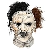 SINSEN Gruselige Texas Maske Kettensäge Jason Grimasse Maske Horror Massaker Cosplay Kostüm Requisiten für Halloween Party Erwachsene Latex