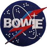 Rock Off officially licensed products David Bowie Space Logo Woven Patch Accessory Size