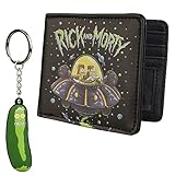 RICK And MORTY Geldbeutel mit Schlüsselanhänger - Portmonee Herren mit Kartenfächern und klarem ID-Fach