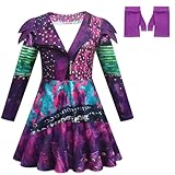 laughZuaia Kinder Mädchen Reißverschluss Kleid Handschuhe Set Prinzessin Rot Pink Blau Cosplay Kostüme (140, mal)