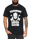 Training to go Super Saiyan Herren T-Shirt One Goku Dragon Master Son Ball Vegeta Turtle Roshi Piece Golds Db, Farbe:Schwarz;Größe:M