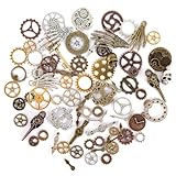 HFDONGL 76 Stück Steampunk Deko Steampunk Accessoires Steam Punk Zahnrad Anhänger für Handwerk Schmuckherstellung Zubehör