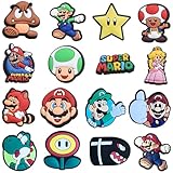 OXINO 16 Stück Mariio Schuhanstecker, Crocs Anstecker, Schuhe Charms für Kinder, Anstecker Schuhschmuck Für Schuhe DIY, Niedliche Schuhe Dekoration für Mädchen, Jungen und Erwachsene