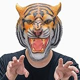 CreepyParty Tiger Maske Tier Latex Vollkopf Realistische Masken Für Halloween Karneval Kostüm Party Parade