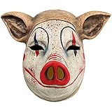 Yearsahrk Schwein Maske Halloween Gruselige Clown Maske Horror Säge Schwein Maske gruselige Tier Latex Maske Halloween Kostüm Cosplay Party Requisiten