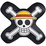 One Piece Zierkissen mit Füllung und Bezug, 3D Anime Kinderzimmer Kissen 37 x 34,5 x 9,5 cm - Anime Merch für Kinder