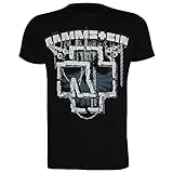 Rammstein Herren T-Shirt In Ketten, Offizielles Band Merchandise Fan Shirt schwarz mit mehrfarbigem Front Print (XL)
