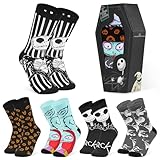 Disney Damen Socken, weiche Socken im 5er-Pack, Geschenk für Frauen und Teens (Schwarz Jack Skellington)