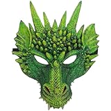Toyvian Drachenmaske Karneval Kleid Kostüm Grün Halb Gesicht Cosplay Maske Partei up Zubehör Fotografie Requisiten für Erwachsene Kinder