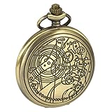 SIBOSUN Doctor Who Quarz Taschenuhr Dr. Who Antik Männer Bronze Mit Kette + Box