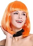 WIG ME UP - 0073-3-PC24 Perücke Damenperücke Karneval Longbob Bob schulterlang glatt Pony Orange