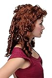 WIG ME UP - RJ048-P340 Perücke Fasching Karneval Biedermeier Antike Renaissance Korkenzieherlocken Braun Rehbraun