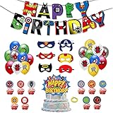 Super Hero Geburtstagsfeier Dekorationen Set,Avengers Party Supplies Decorations,Superhelden-Partyzubehör,Avengers-Party-Dekoration,Superhelden Party liefert für Ihre Kinder Thema Partei