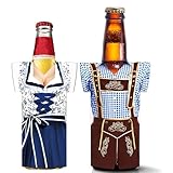 Oktoberfest Deko, Oktoberfest Accessoires Bierflaschen Kühler Bierkühler (2er Pack) für 0,3l, 0,33l & 0,5l Langhaltende Kühle