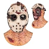 Yearsahrk Jason Maske Horror Hockey Killer Masken Scary Zombie Masken Rotten Face Doppelschicht Maske Gruselige Halloween Kostüm Party Karneval Requisiten
