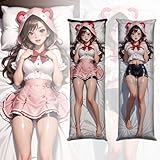 LOUEN Anime Kissenbezüge Otaku Hentai Waifu Sexy Anime Girl Anime Körper Kissen Dakimakura doppelseitiger Körperkissenbezug (Peach Skin / 2way)