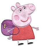 Aufnäher/Bügelbild - Peppa Wutz 'Rucksack' - rot - 6,0 x 7,0 cm - by Entertainment One  Patch Aufbügler Applikationen zum aufbügeln Applikation Patches Flicken