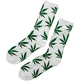 MFAZ Morefaz Ltd Socken Einmalige Anlage Weed Blatt drucken Unisex Baumwolle hohe Crew Athletische Rasta