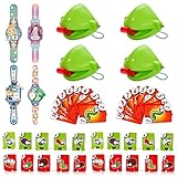 4 Stück Tic Tac Tongue Spiel Frosch Maske Frog Tongue Game Chameleon Spiel Froschspiel Chamäleon Zunge Fangen Käfer Spiel Interaktives Desktop Familie Kartenspiel Erwachsene Kind Mit 50 Zubehör