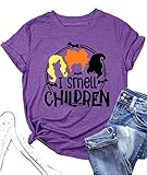 Halloween-Shirt Für Damen I Smell Children Sanderson Grafik T-Shirt Hocus Pocus Shirt Herbst Kurzarm T-Shirt Tops