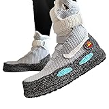 Zurück in die Zukunft Air Mag Plüsch Sneaker Hausschuhe - Marty McFly Individuelle Hausschuhe - Gehäkelte Gestrickte Plüsch Stiefel - BTTF Film Cosplay Fans Outfit - Bio-Baumwolle Weiche Schuhe