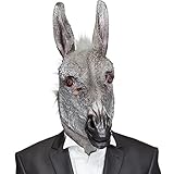 NET TOYS Esel Maske Eselmaske Eselsmaske Latex Maultier Tiermaske Muli Latexmaske Donkey Faschingsmaske Karnevalskostüme Accessoires