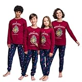 Harry Potter Schlafanzug für Jungen und Mädchen, Hogwarts Pyjama, Passendes Familien Pyjama Set, Geschenk für Kinder und Erwachsen (as3, Age, 8_Years, Regular, Mädchen, 8 Jahre)