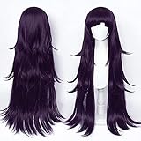 KL Tsumiki Mikan Perücke Danganronpa lang dunkelviolett Perücke Amine Cosplay Kostüm Halloween (Tsumiki Mikan)
