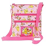 Pokemon Handtasche Mädchen Trendige Umhängetasche Kinder Coole kindertasche Pikachu Fanartikel Offizielles Merchandise Geschenke für Pokemon Fans, Rosa