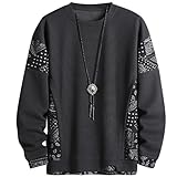 JJdocvanatic Sweatshirt Streetwear Pullover Herren ohne Kapuze Basic Crewneck Sweater Pulli Schwarz Weiß Grau