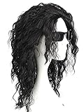 CLOCOLOR Michael Jackson Cosplay Perücke Schwarz Lange lockige Wigs Heiz Resistent Kostüm Party Karneval Halloween Perücke