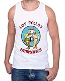 Sambosa Los Pollos Herren Tank Top Hermanos Bad Heisenberg Breaking, Farbe:Weiß;Größe:XL
