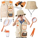 Forscherset für Kinder, Exploration Spielzeug mit Weste, Hut und Kindern Fernglas, Kindern Campingausrüstung mit Käferfänger-Erkundungsset, tolles Outdoor Camping Spielzeug für Jungen und Mädchen