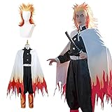Fiamll Rengoku Kyoujurou Cosplay Kostüm Anime Dämonentöter Kyoujurou Rengoku Kostüm Kimono Halloween Karneval Kostüm Kyoujurou Cosplay Outfits S