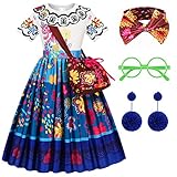 Disnnie Mirabel Costume Girls - Mirabel Encanto Costume Kids Cosplay Princess Dress Carnival Party Halloween Christmas Fancy Dress with Accessories
