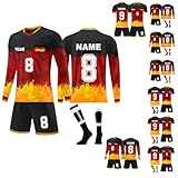 Generic Fußballtrikot Kinder Mit Eigenem Namen Personalisierte Fussball Trikot Leichte New Kids Kostüm Dart Trikot Für Herren Football Trikot(5-Black,11 Jahre)