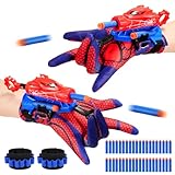 Braxel Spid-er Spielzeug ab 3-8 Jahre Junge, 2 Set Spid-er Netzwerfer Handschuhe Kinder Geschenk Junge 3 4 5 6 7 Jahre Kinderspielzeug ab 3-6 Jahre Outdoor Spielzeug Weihnachts Geschenke für Kinder