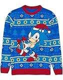 SONIC THE HEDGEHOG Herren Weihnachten Erwachsene blau gestrickt Weihnachten M