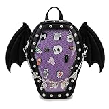 fancybag Punk Coffin Shaped Gothic Ita Backpack Clear Window Women Handbag and Crossbody Bag with Inserts for Pins Display